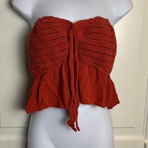 Rue 21 Tie Front Tube/Crop Top Size L